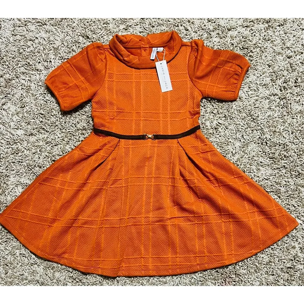 NWT❤️Janie and Jack Quilted Puff Sleeve Jacquard Dress sz8